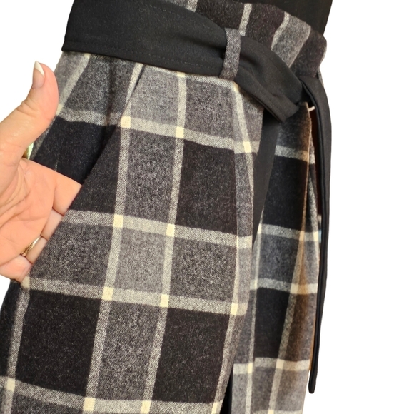 THEORY Loraine Virgin wool Angora Blend Sleeveless Plaid Skirt Dress - Picture 10 of 11